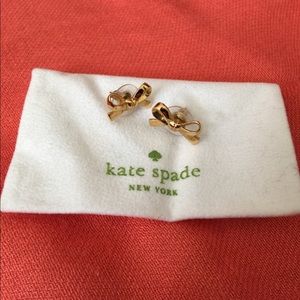 Kate Spade yellow gold bow earrings